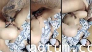 纹身猛男狂操女友 妹子躺平享受激烈抽插