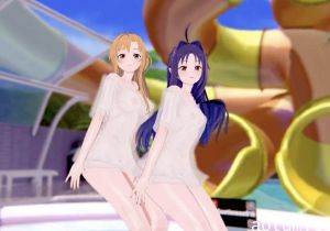 【虚幻引擎巨制】刀剑女神结城明日奈×绀野木绵季 禁忌双人侍奉 3D肌肤震颤的真实性爱模拟