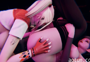 【3D扶她】自杀小队同人：哈莉奎茵变双性小丑女狂干性感猫女