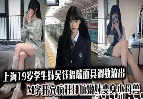上海19岁学生妹吴钰福瑞面具调教流出，M字开穴疯狂打桩嫩妹变身小母兽