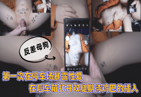 第一次停车场大胆暴露！后备箱骚穴大开，白嫩双腿狂迎巨屌猛烈内射！