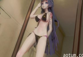 MMD03 泳装芽衣 湿身诱惑 巨乳晃动 浪叫连连