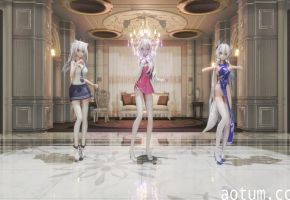 MMD05 汉服JK白丝三倍快乐！清纯学妹与光辉学姐的禁忌百合，白丝美腿缠绕，湿滑小穴互舔到潮吹