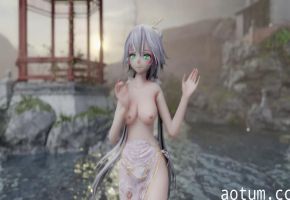 MMD48 白丝汉服洛天依霜雪千年 极品二次元女神骚穴被狂干 淫荡呻吟内射爆浆