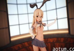 MMD巨乳舰娘岛风骚气宅舞，淫荡娇喘榨干你！