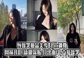 变态羞辱！网袜美少妇M调教，开肛深喉舔脚爆操至哭出血！