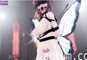 MMD 骚气紫发昆虫娘 黑丝美腿爆扭狂舞淫荡诱惑