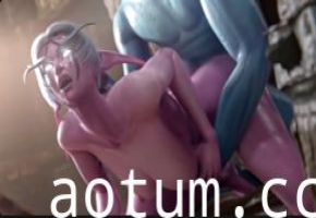 Nagoonimation 魔兽世界：贫瘠之地巨乳暗夜精灵！野外骚穴狂浪被爆操内射！